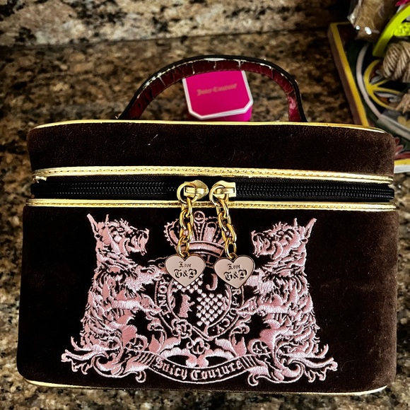 Y2K Juicy couture velour train case EUC Brown & Pink - Picture 7 of 15